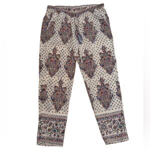 Calypso St. Barth Floral Silk Print Drawstring Pants